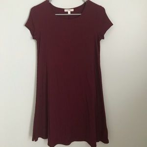 Burgundy T-Shirt Dress